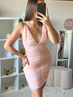 Robe courte plissée