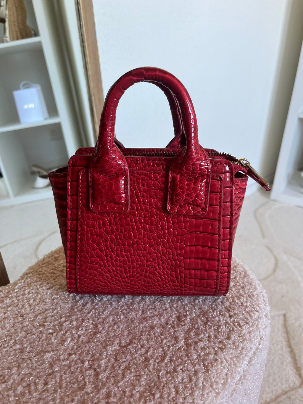 Mini sac à main motif crocodile