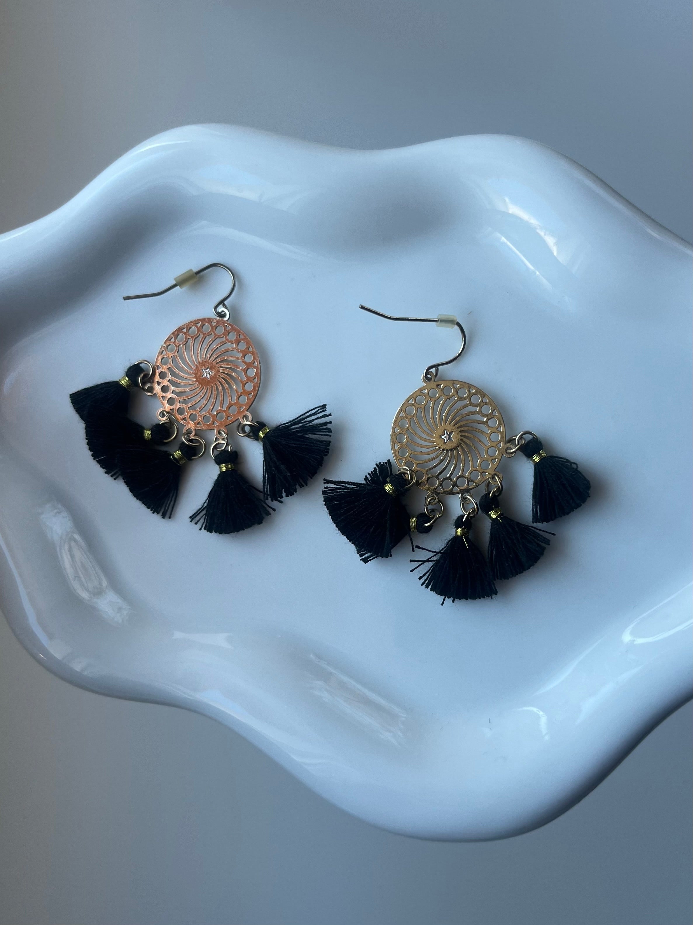 Boucles d’oreilles or à franges