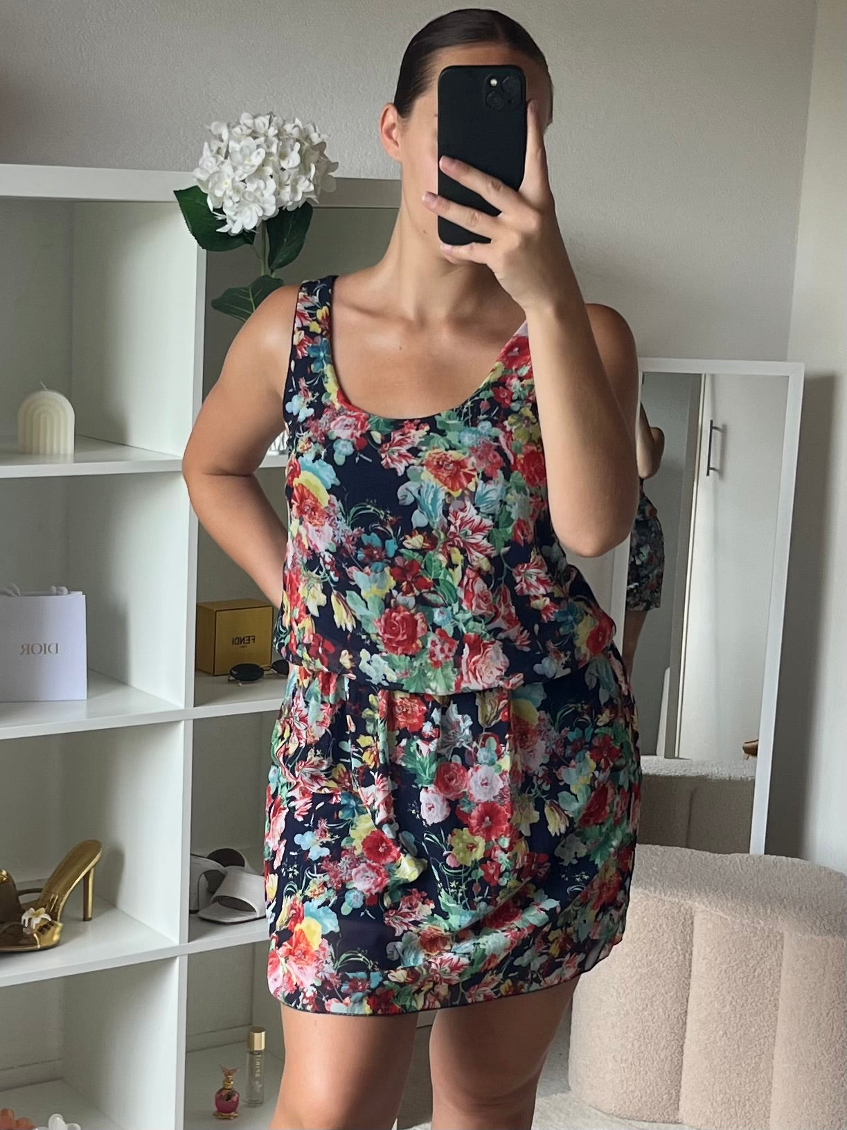 Robe courte fleurs