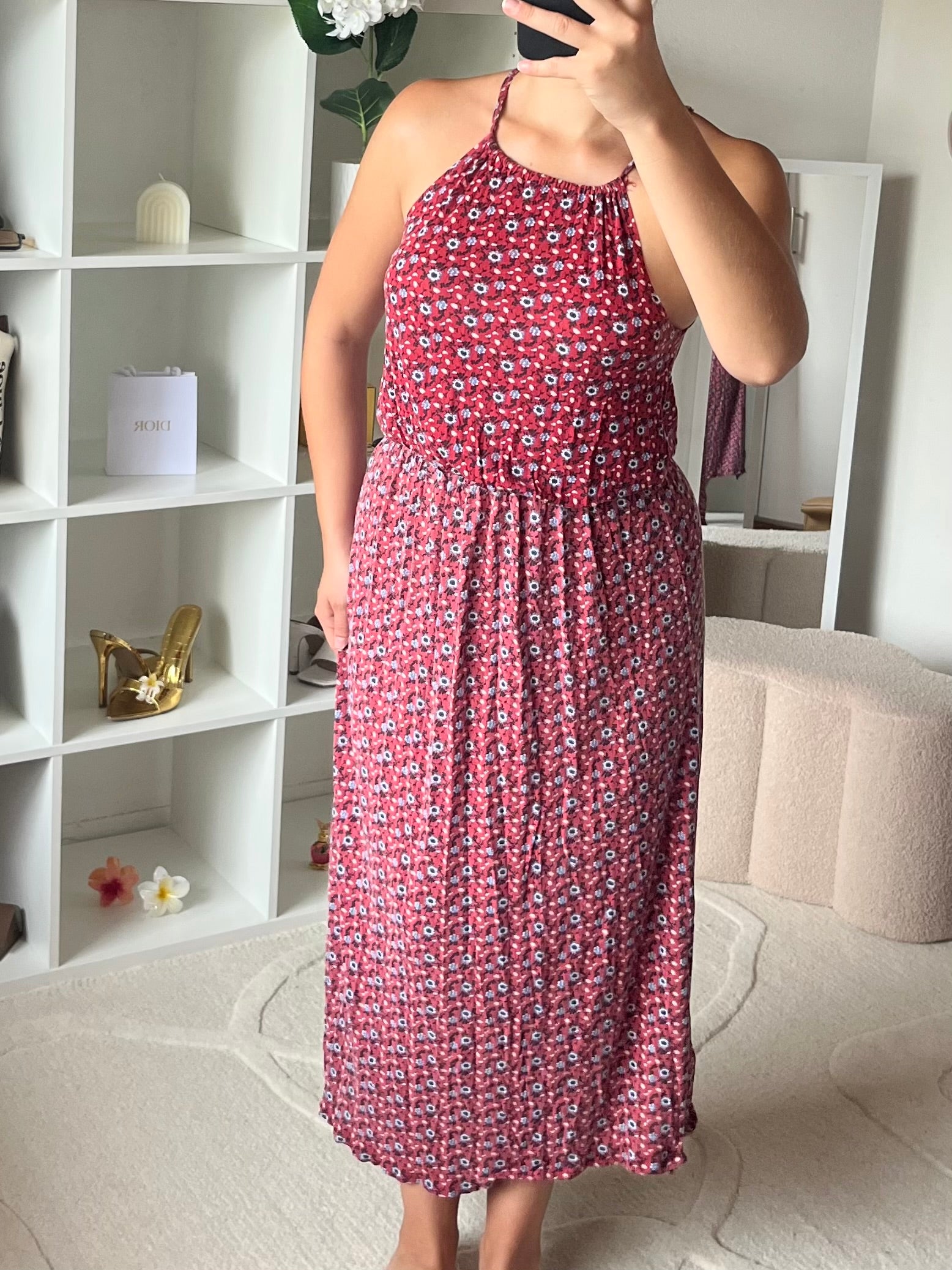 Robe longue à motif fleural