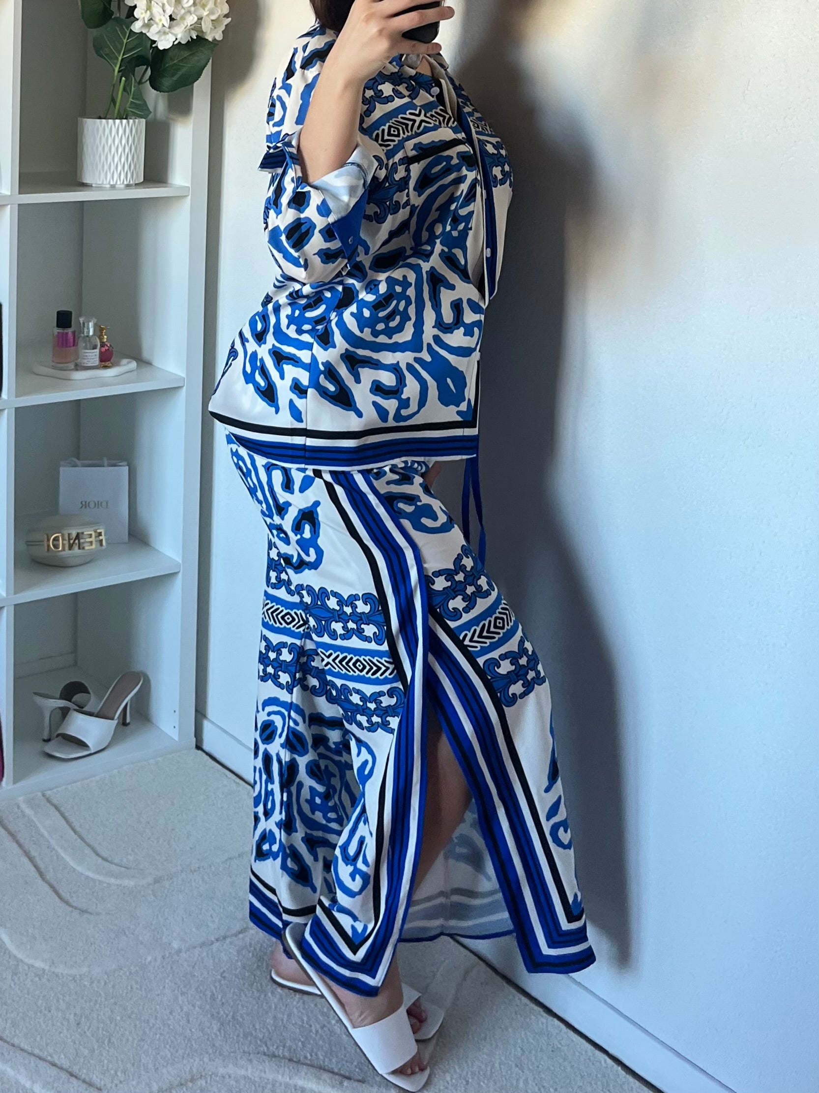 Ensemble 2 pièces: chemise et pantalon évasé