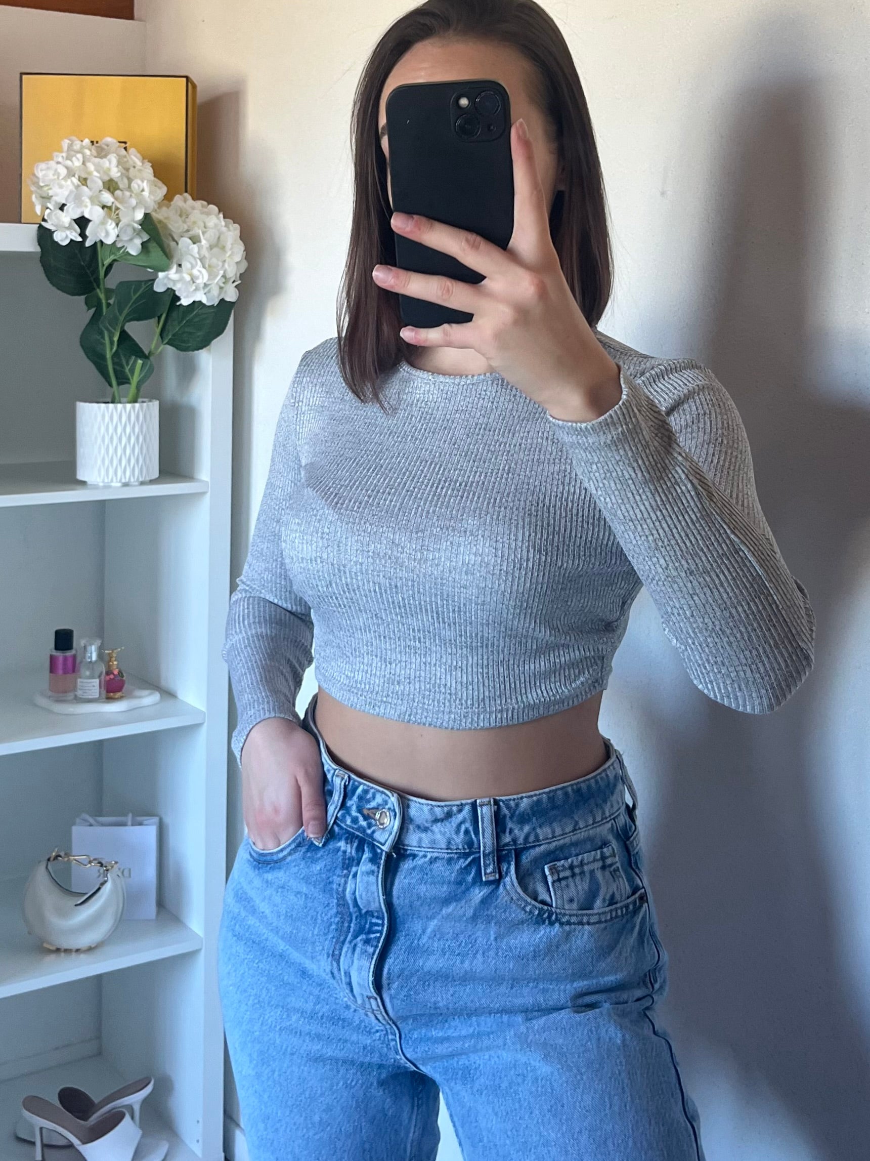 Crop top à longues manches