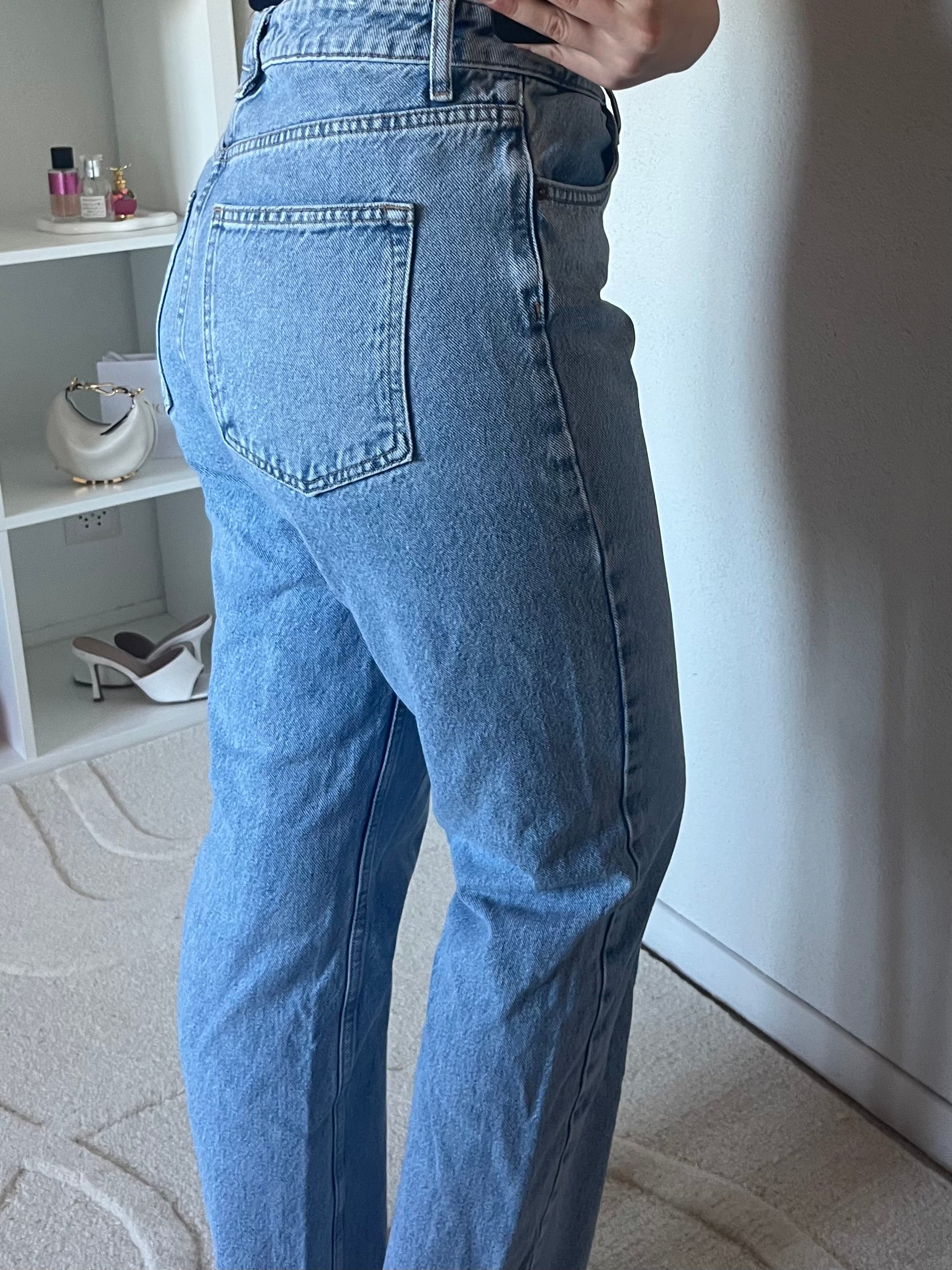 Jeans taille haute coupe droite