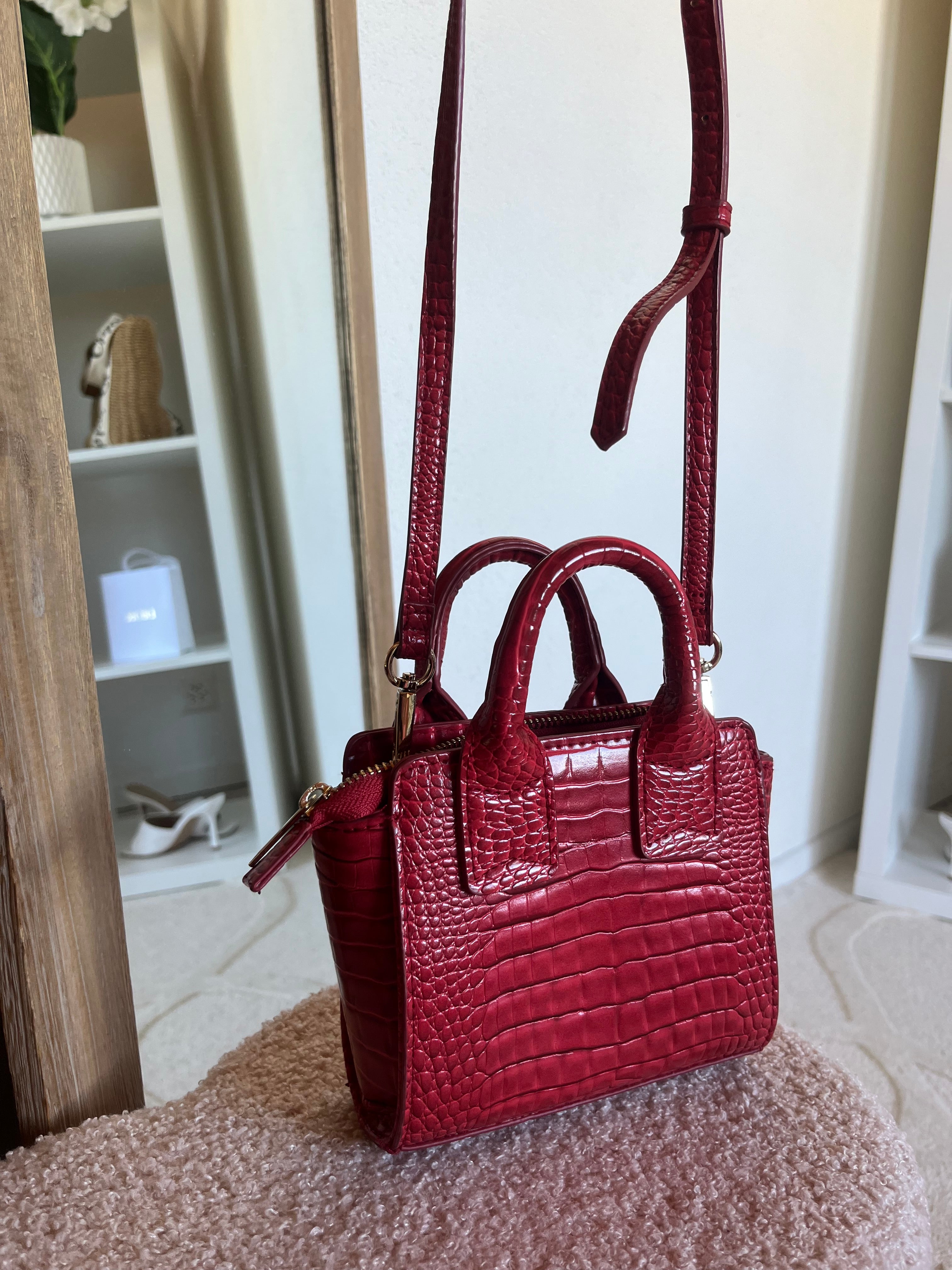 Mini sac à main motif crocodile