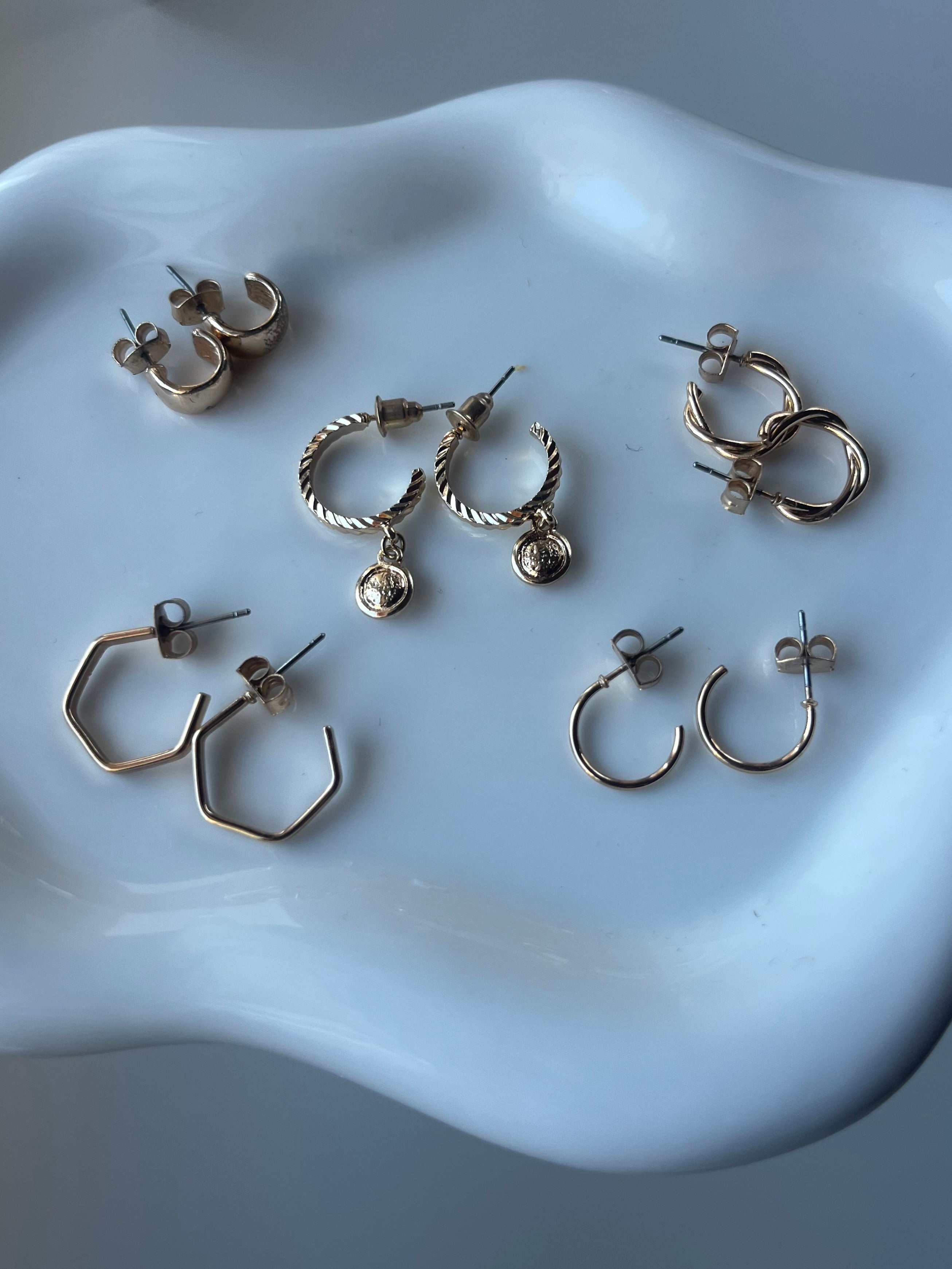 Lot de boucles d’oreilles rondes