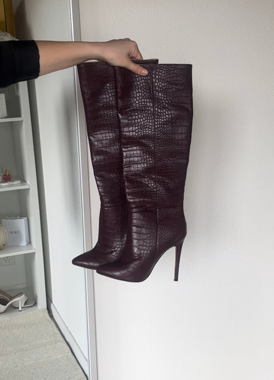 Bottes à motif crocodile