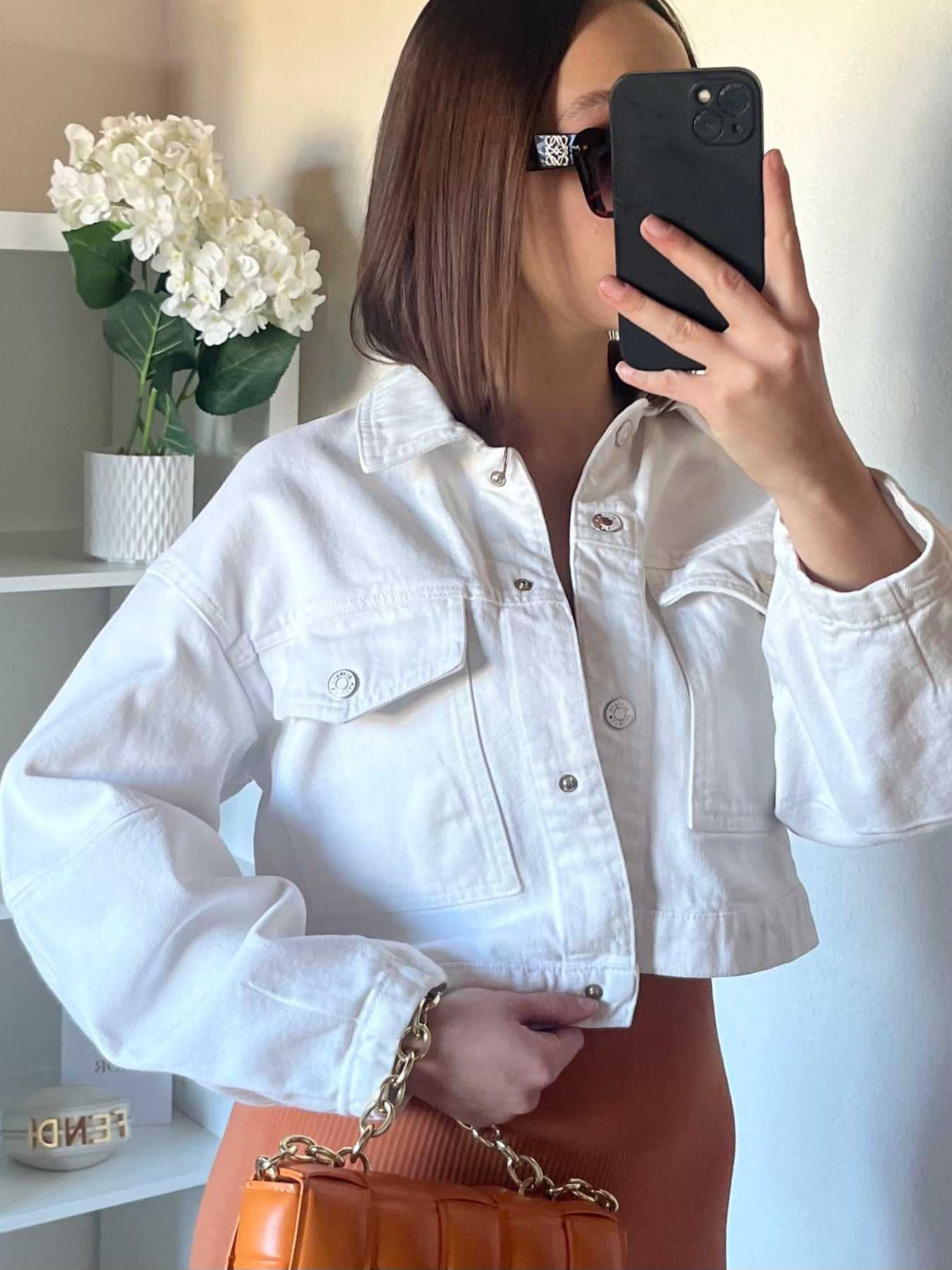 Veste en jeans blanche