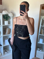 Crop top paillettes