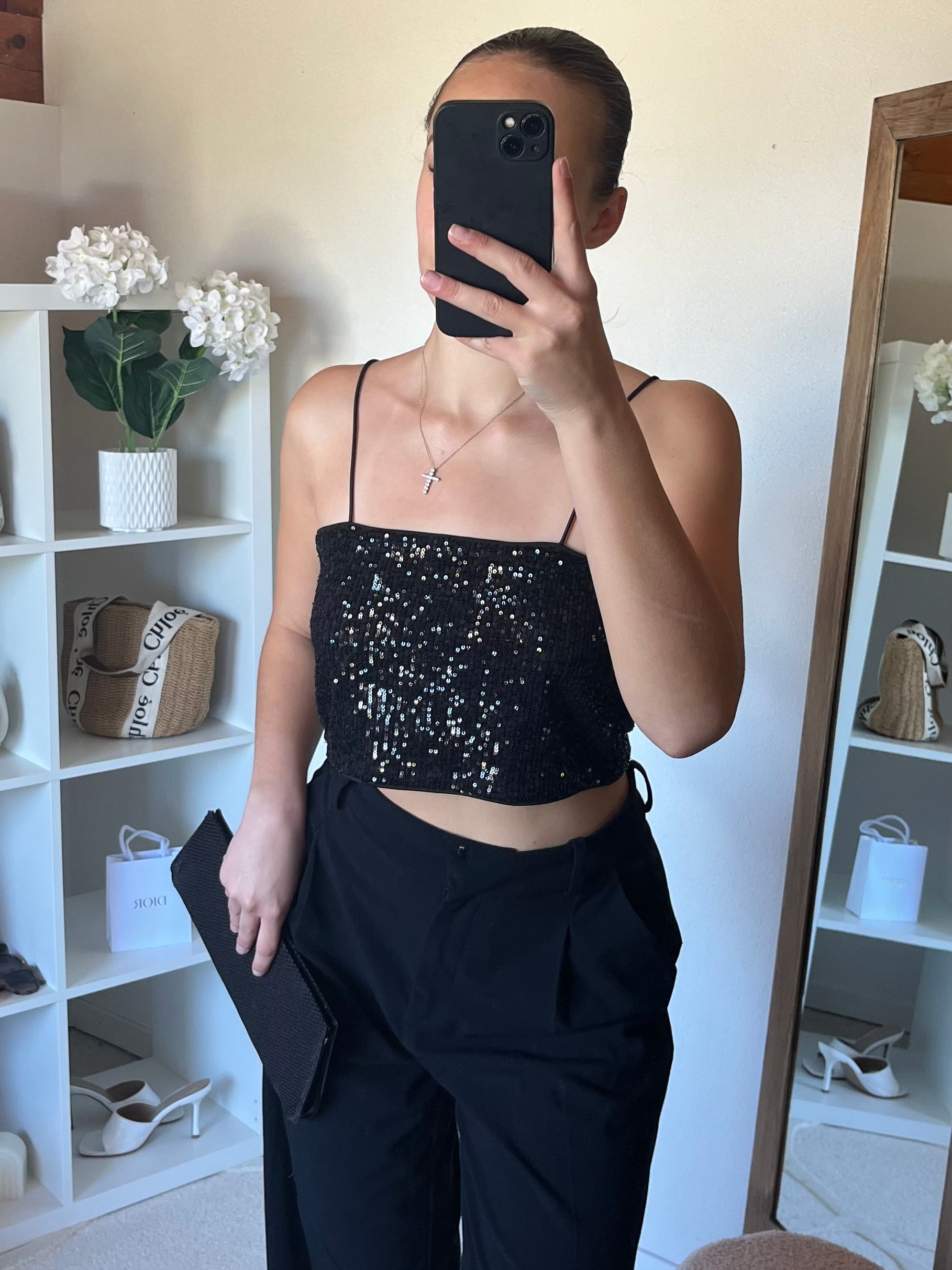 Crop top paillettes