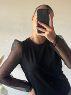 Haut à manches transparentes