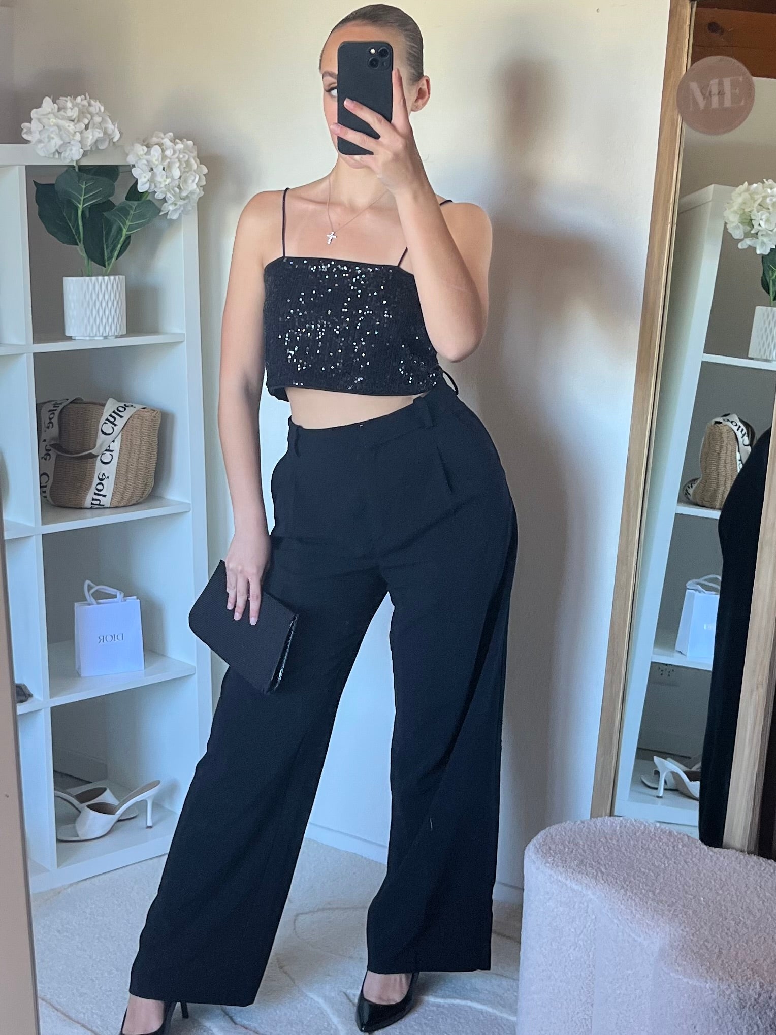 Crop top paillettes