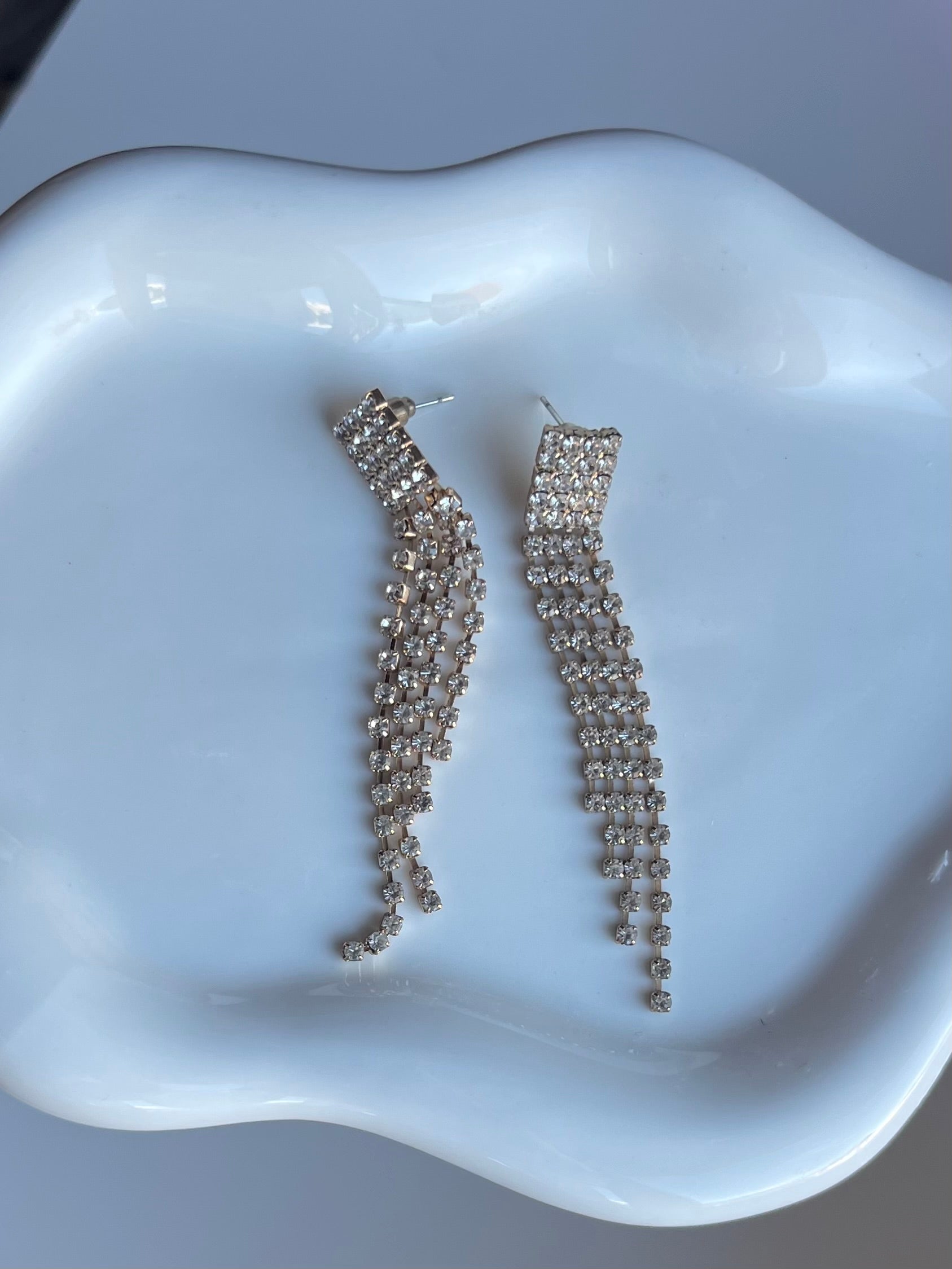Boucles d’oreilles pendantes strass