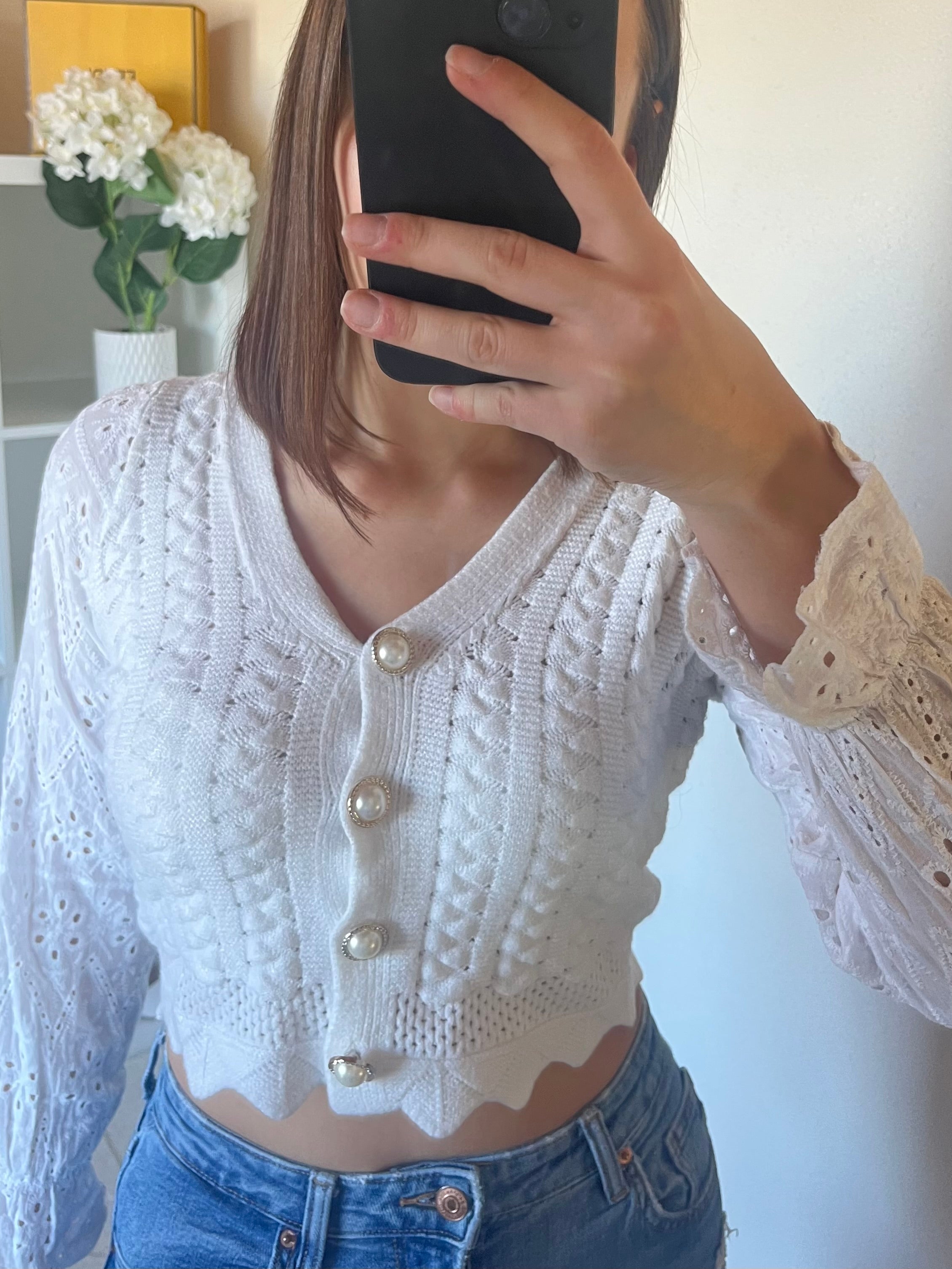Cardigan crop top