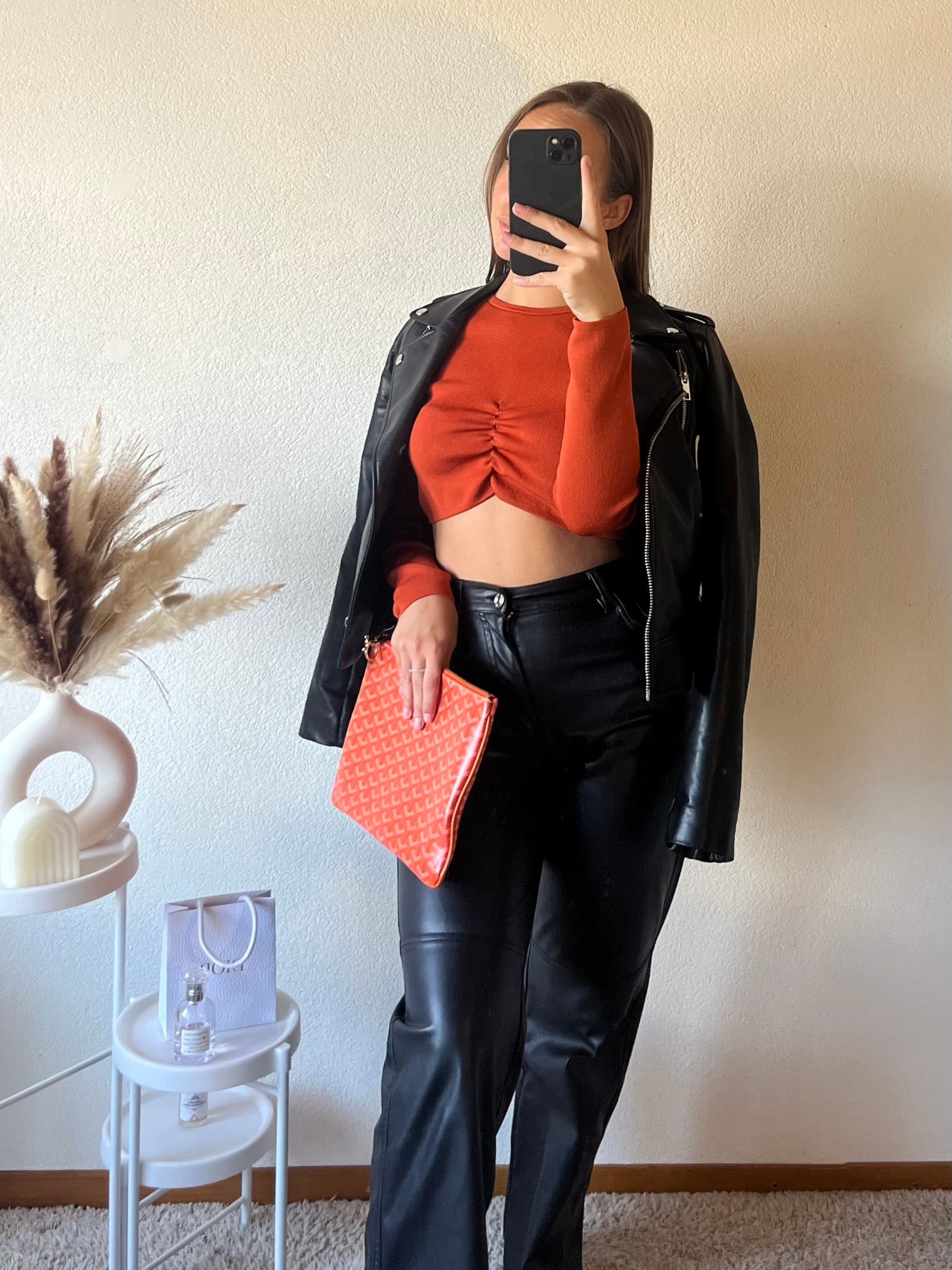 Haut crop top plissé