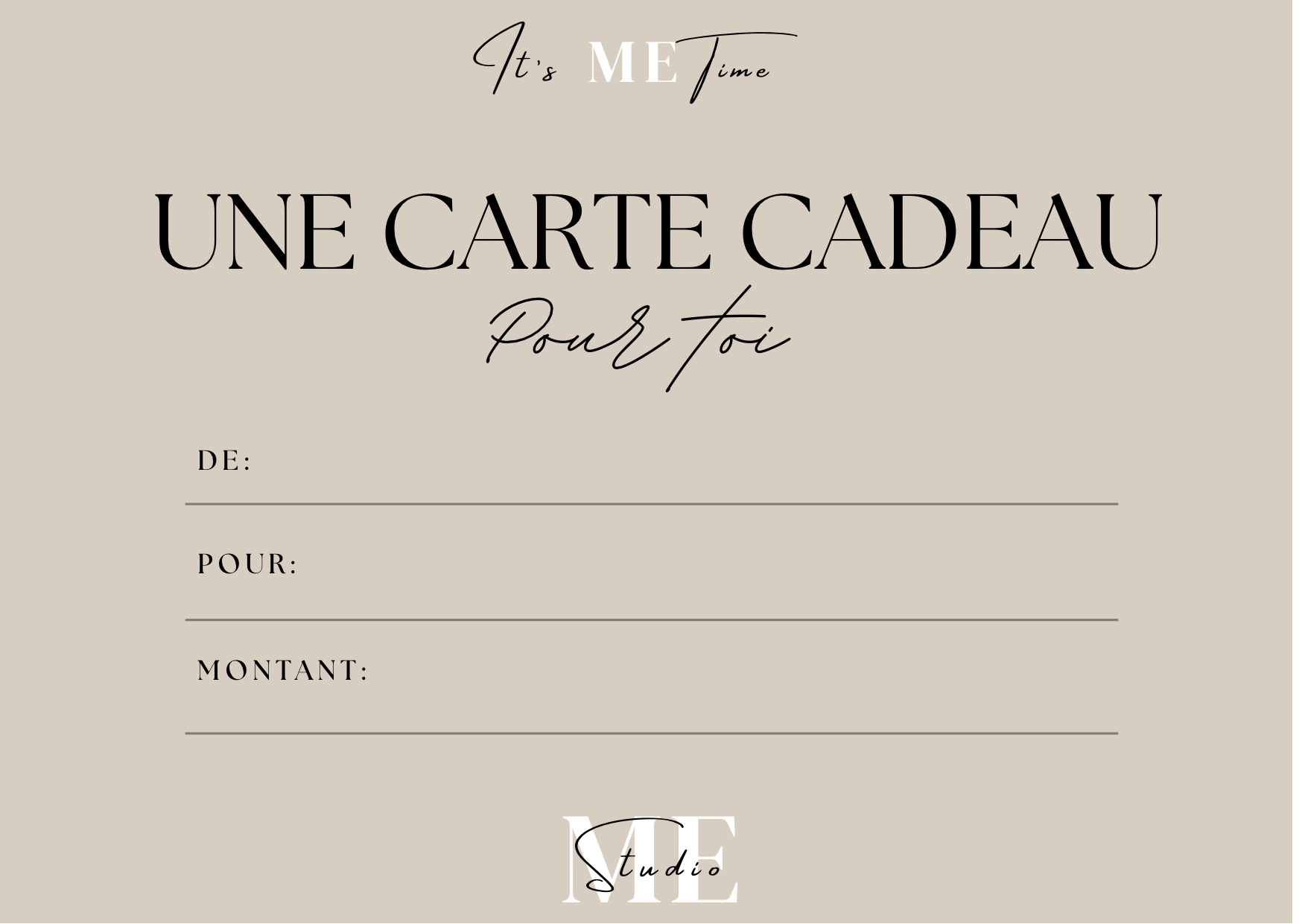 Bon cadeau ME studio