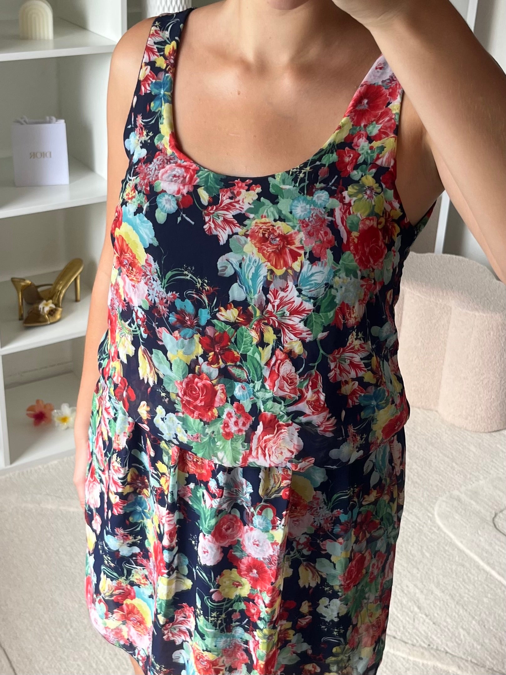 Robe courte fleurs