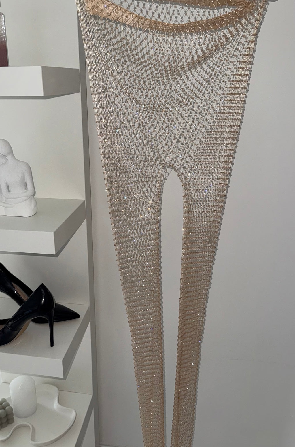 Pantalon transparent à strass