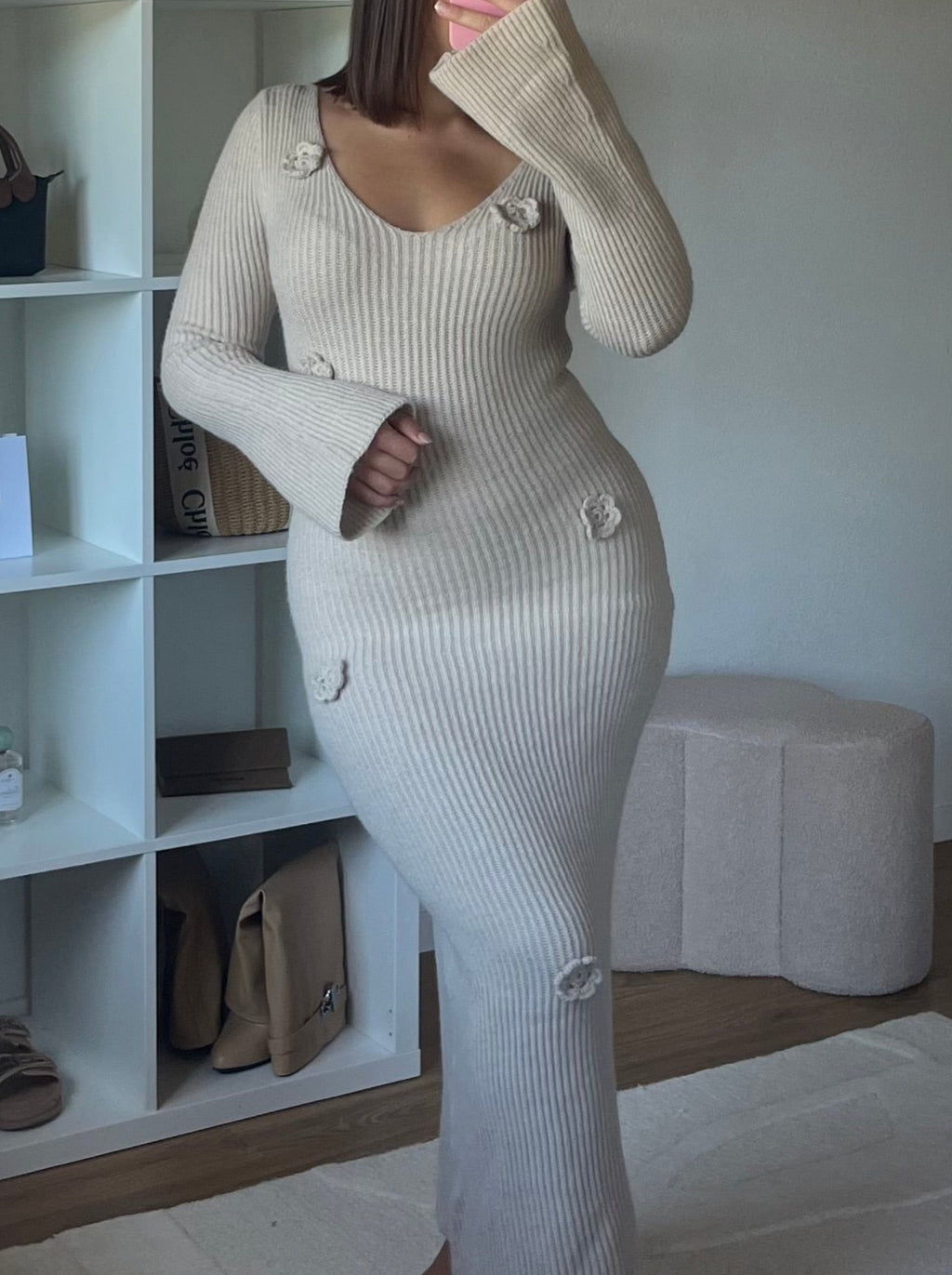 Robe en laine moulante