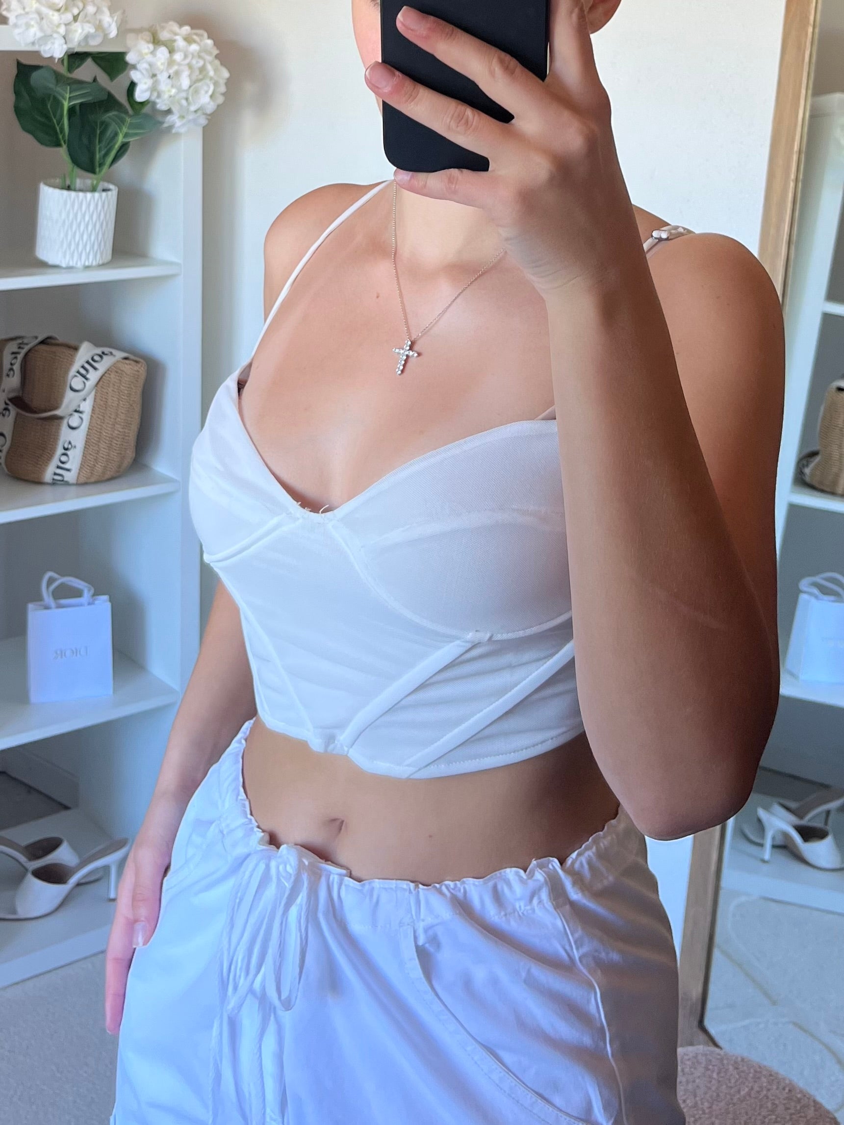 Crop top effet corset