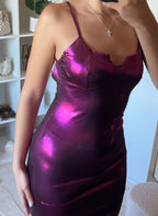 Robe dos nu effet métallique