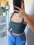 Crop top bandeau à bretelles