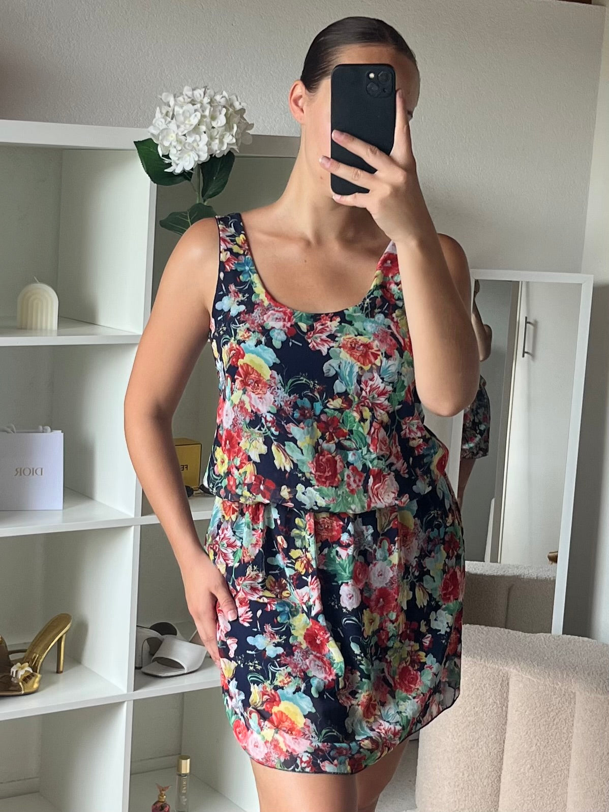 Robe courte fleurs