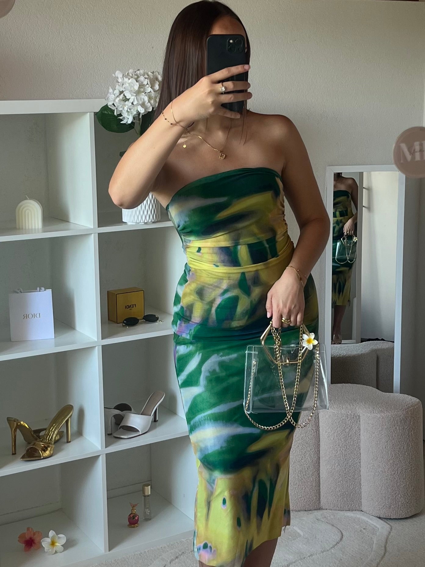 Robe bandeau en mesh