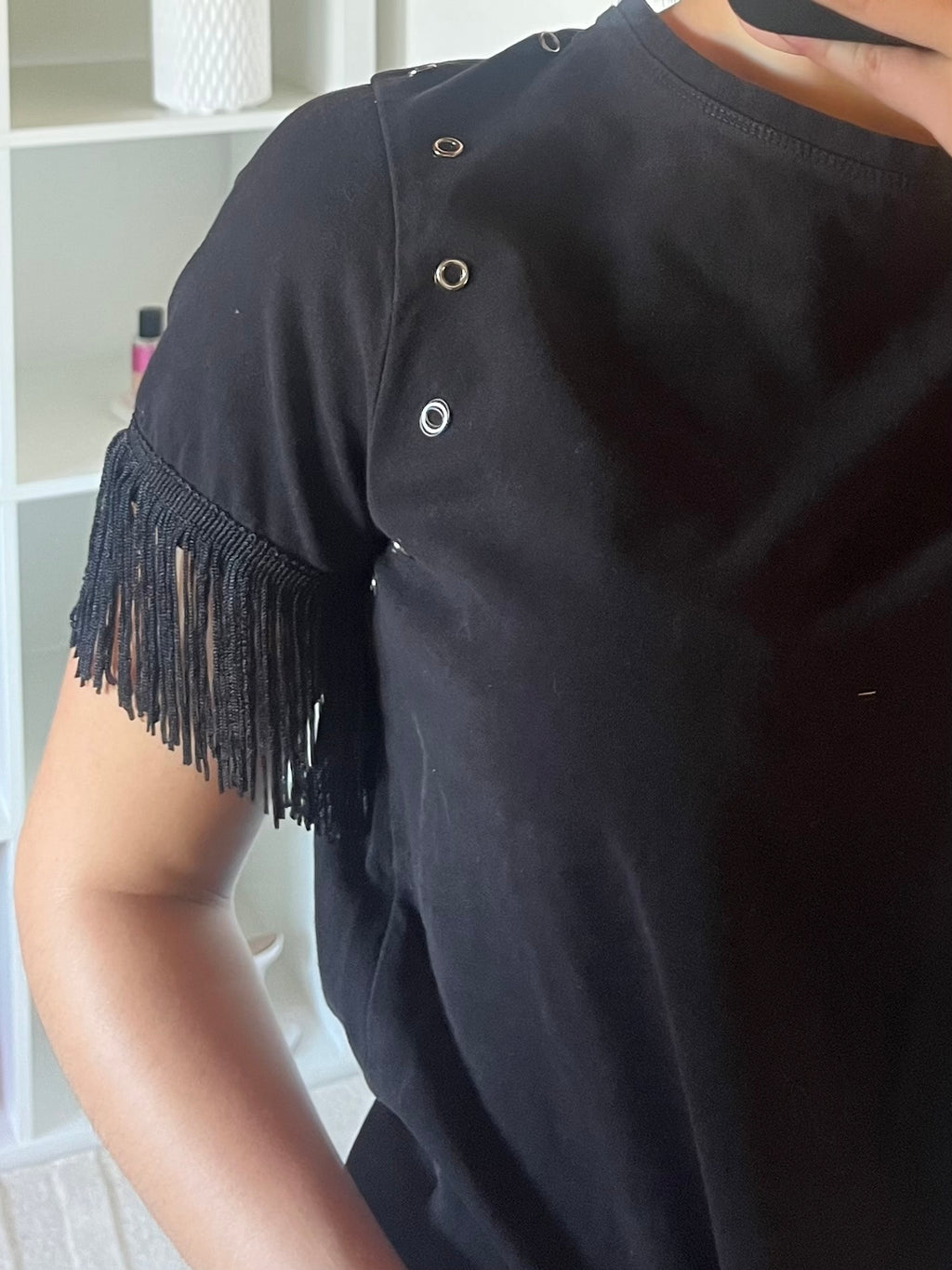 T-shirt manches avec franges
