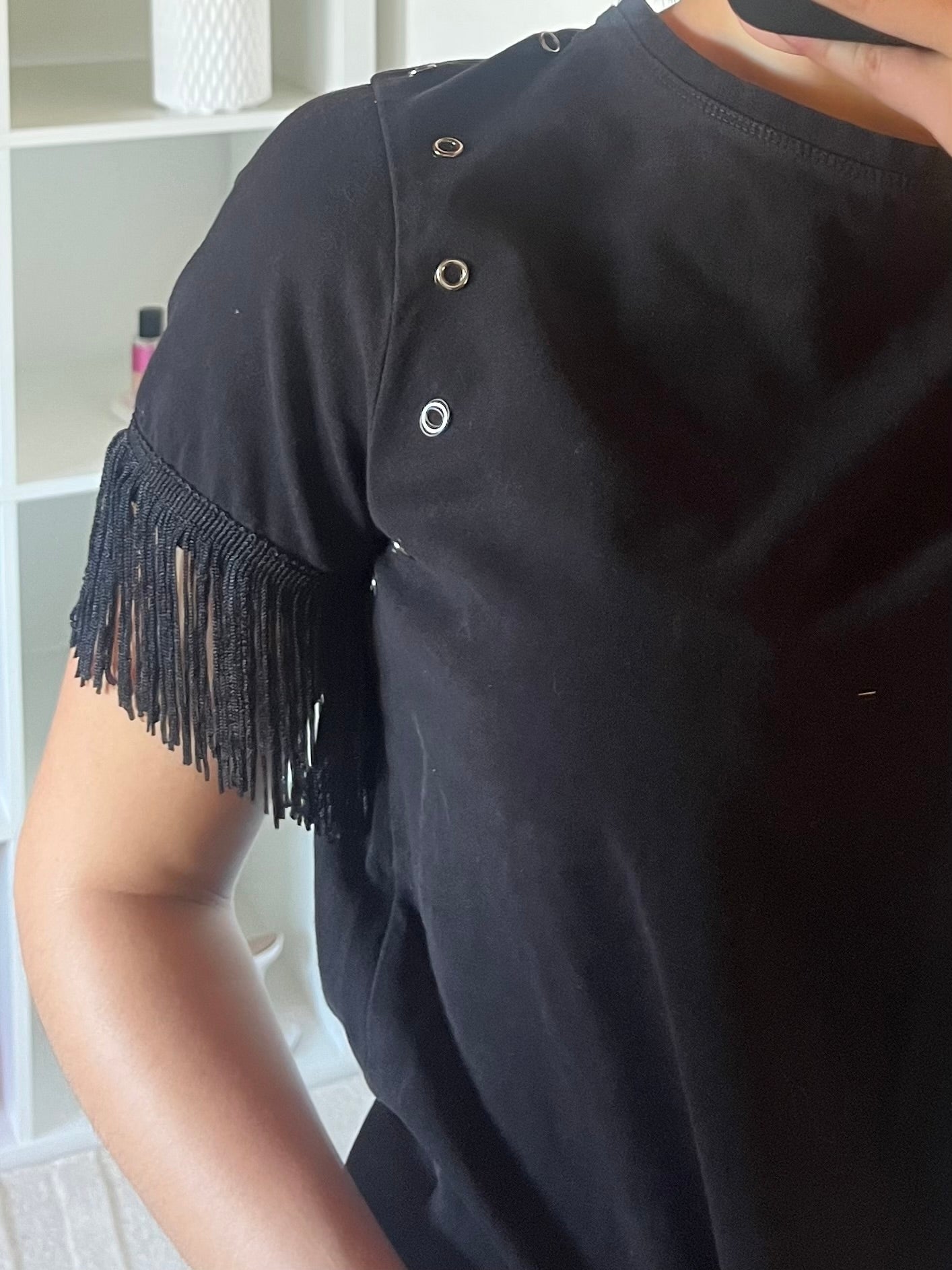 T-shirt manches avec franges