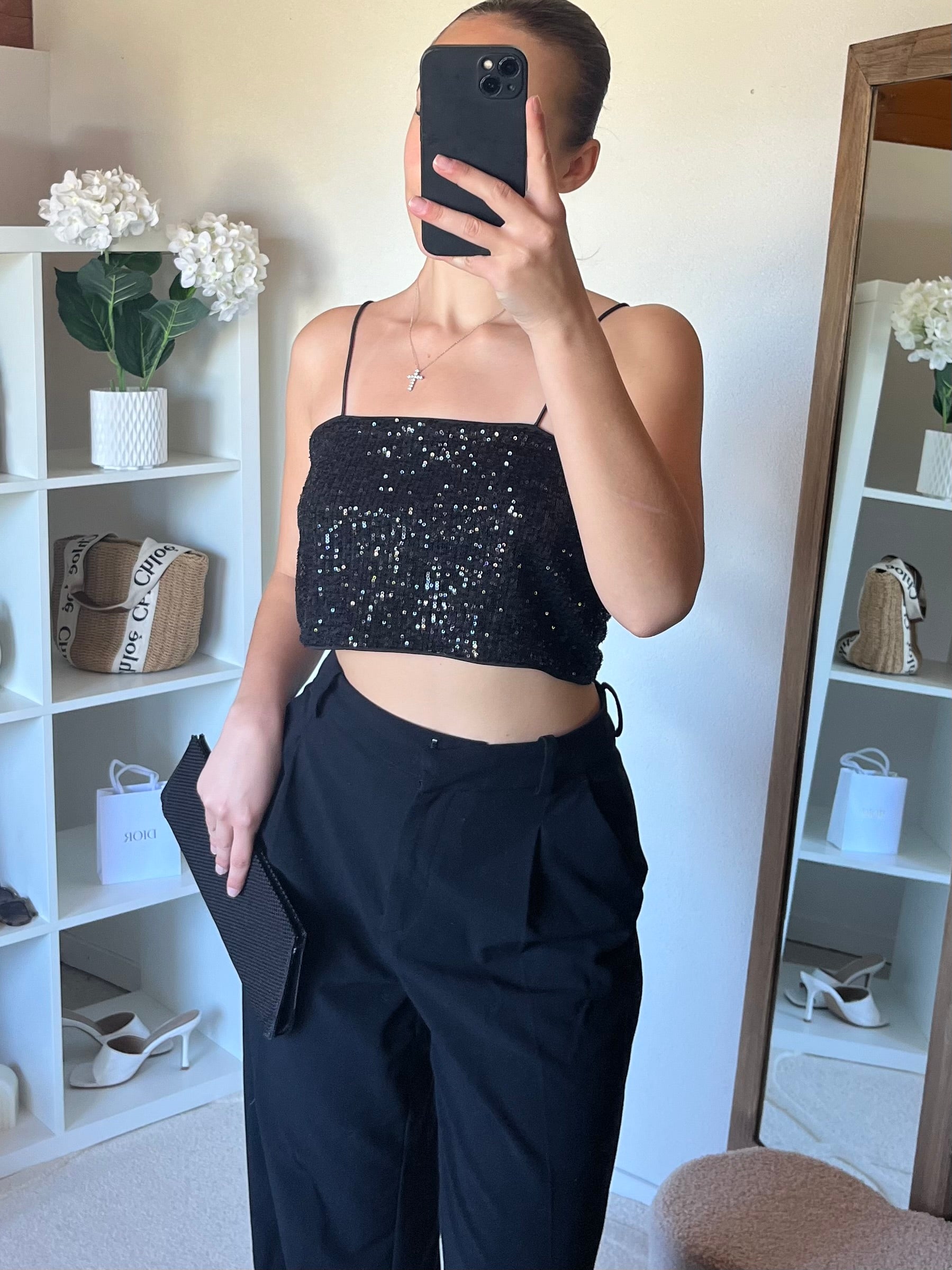 Crop top paillettes