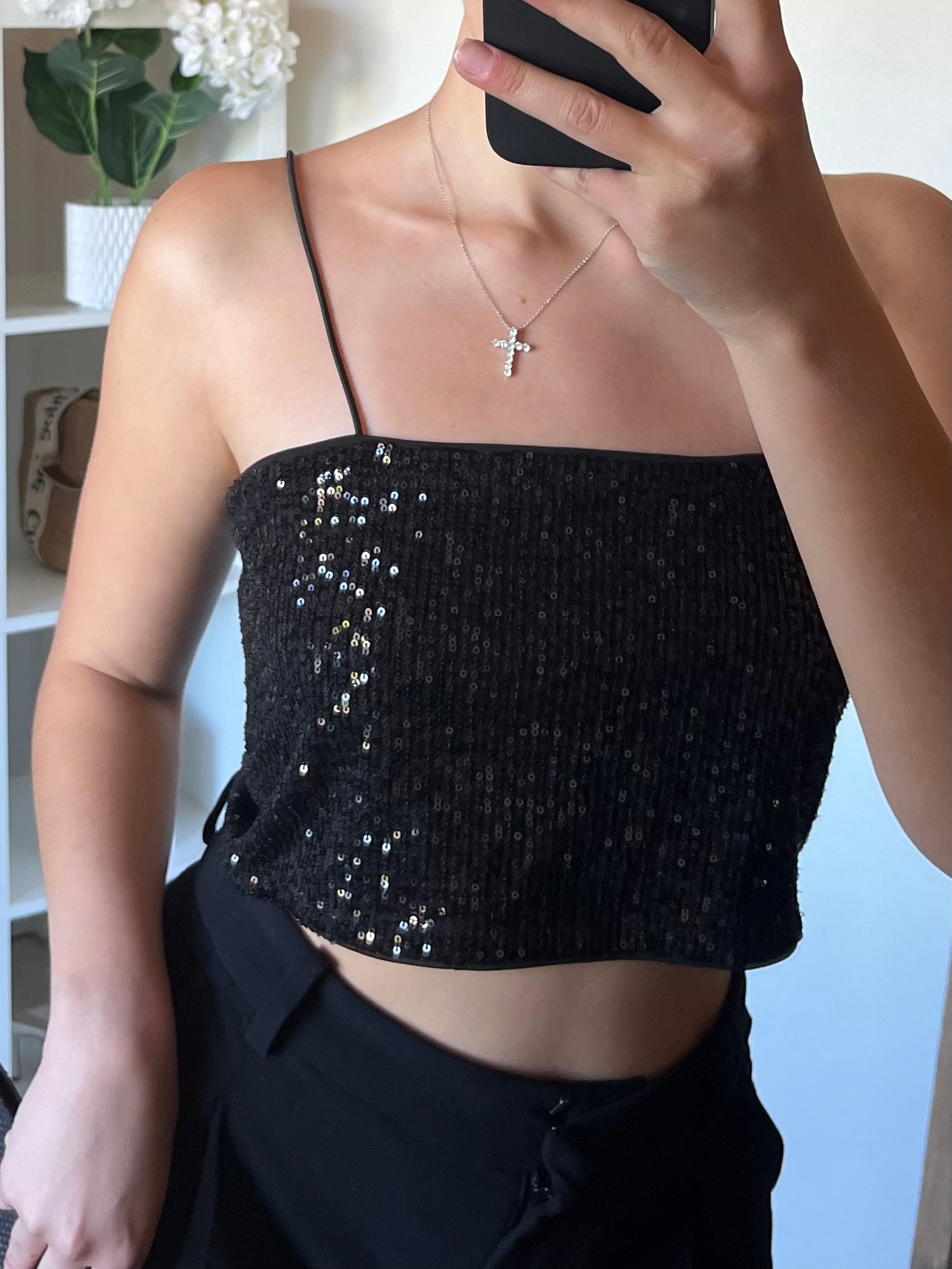 Crop top paillettes