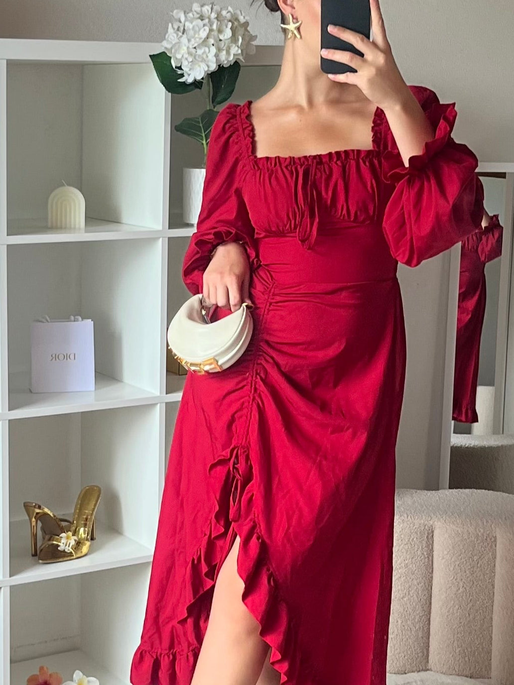 Robe longue à fente