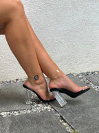 Sandales à talons transparentes