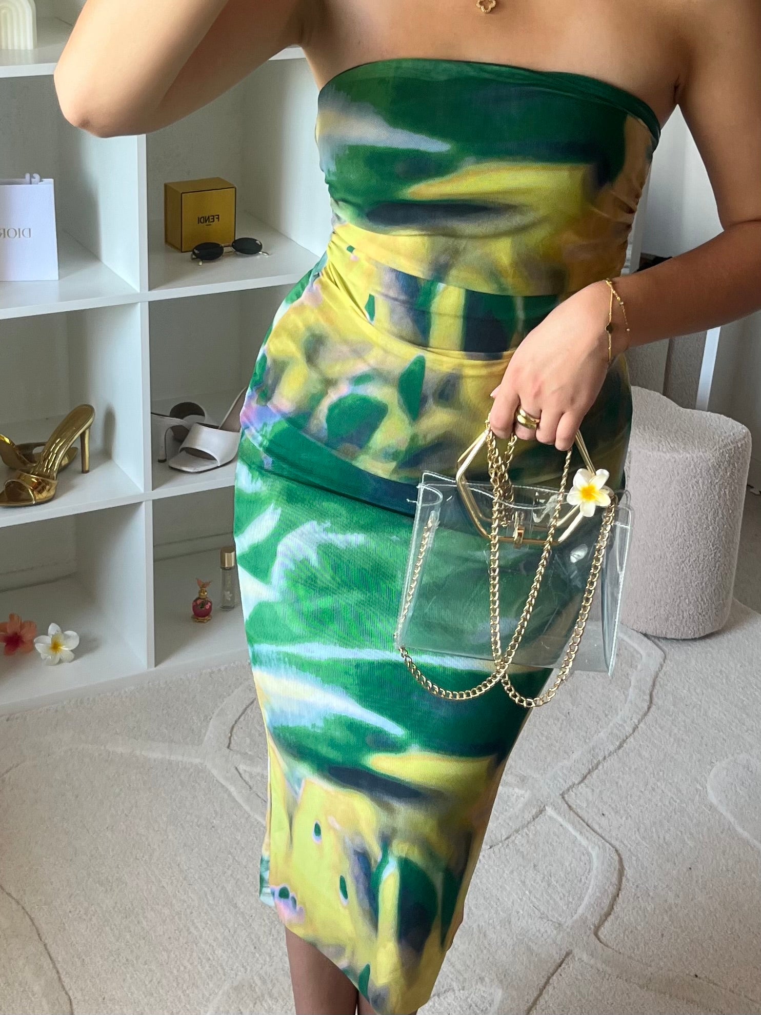 Robe bandeau en mesh
