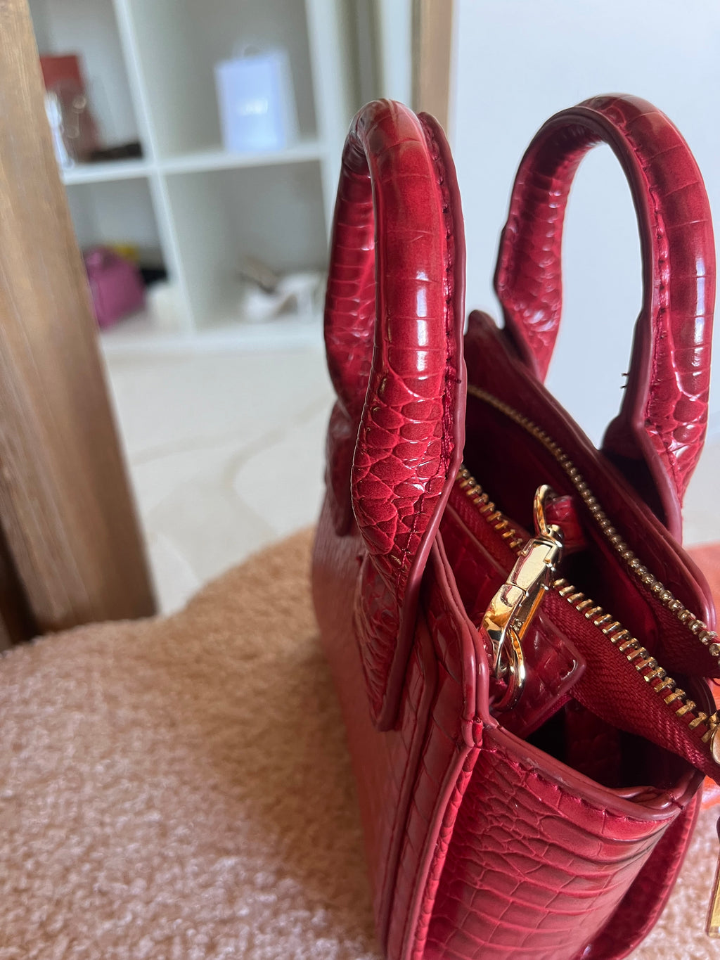 Mini sac à main motif crocodile