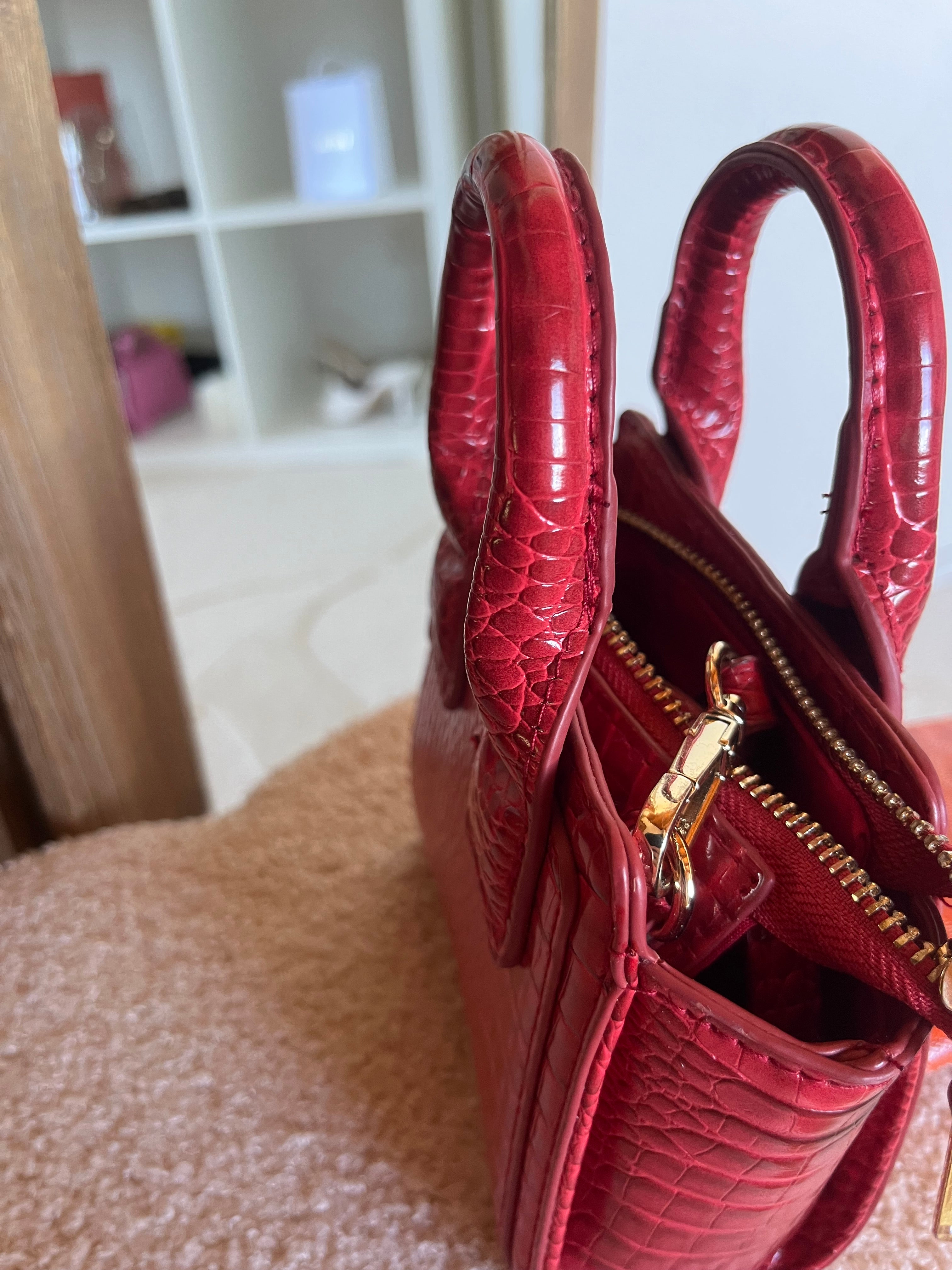 Mini sac à main motif crocodile