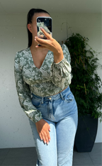 Blouse col en V