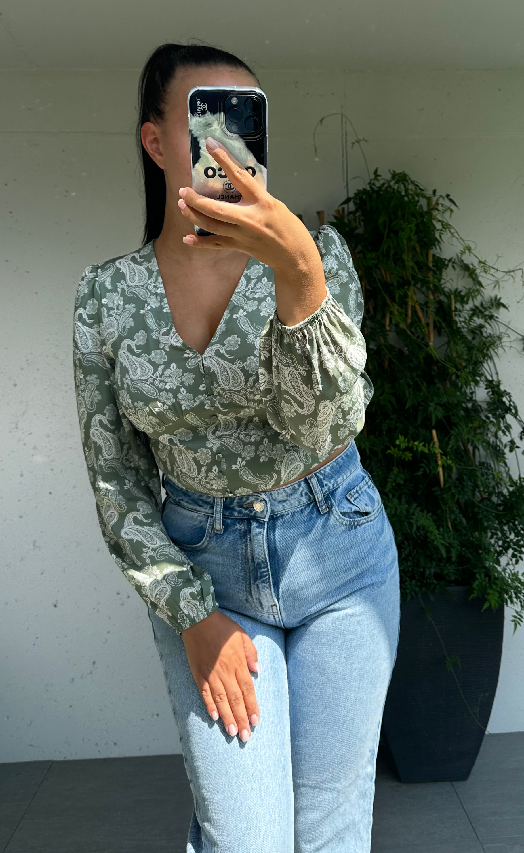 Blouse col en V