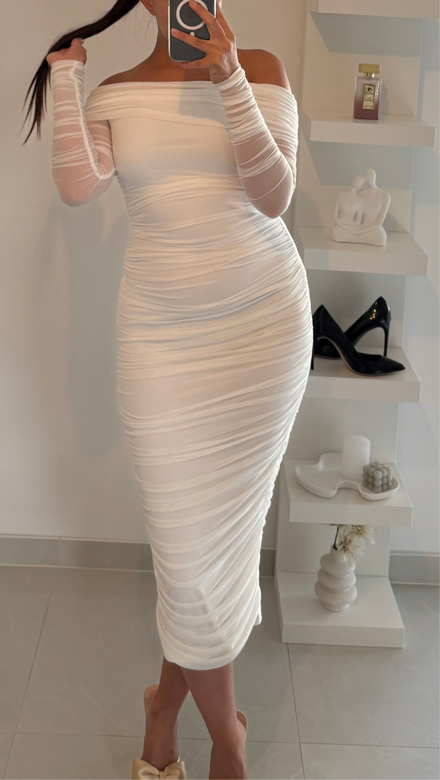 Robe longue drapée