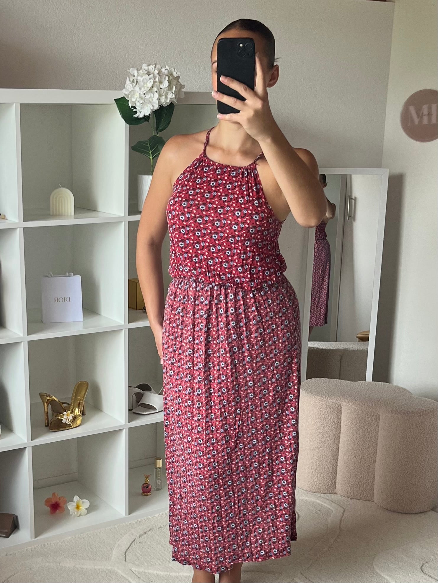Robe longue à motif fleural