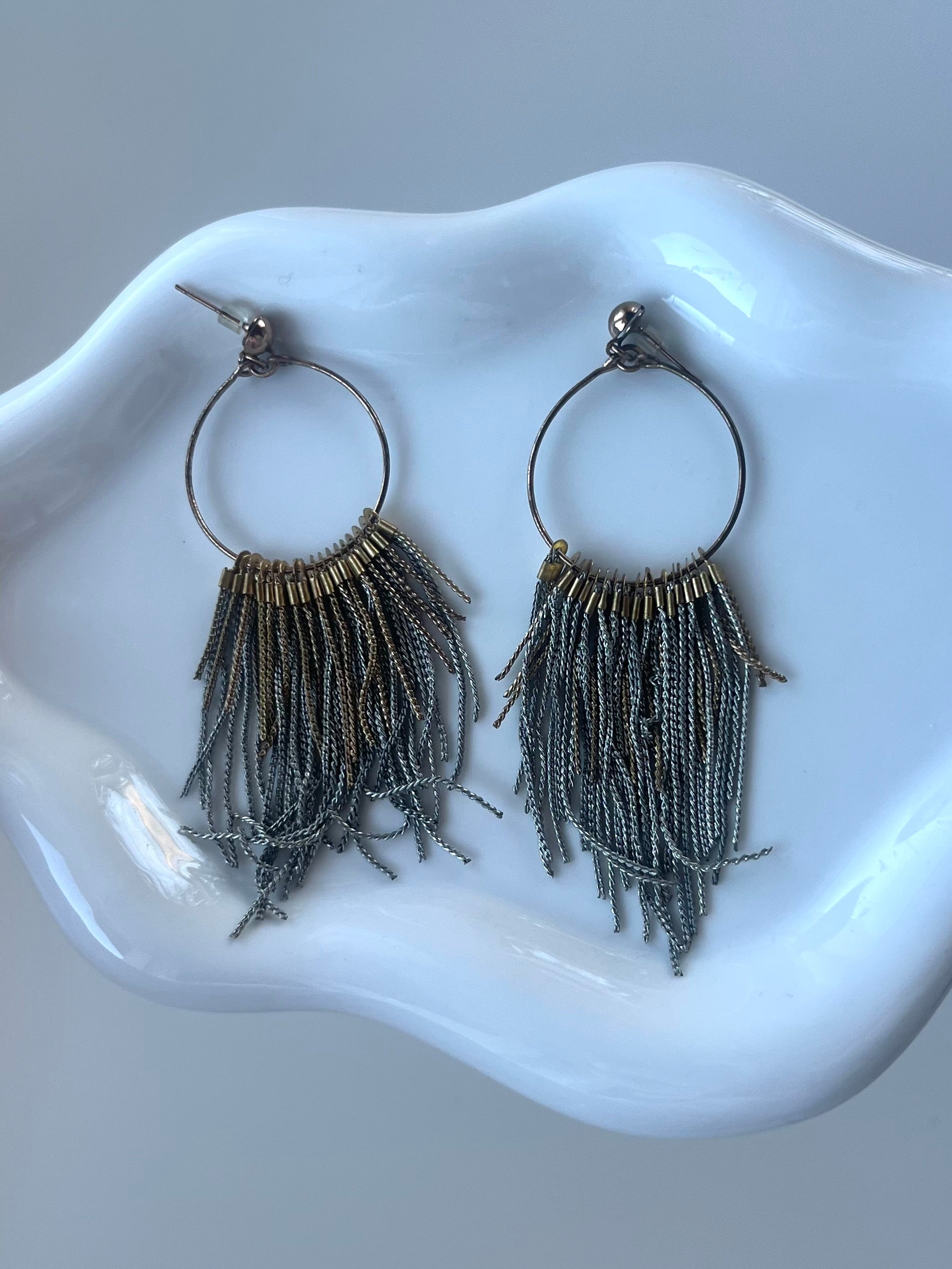 Boucles d’oreilles en cercle à franges