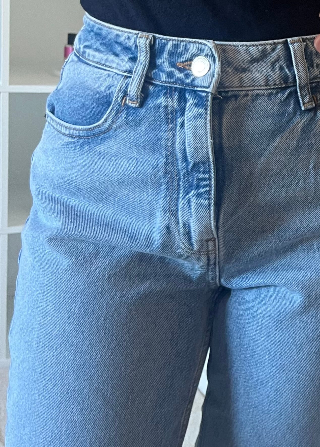Jeans taille haute coupe droite